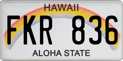 HI license plate FKR836