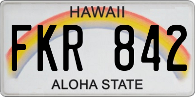 HI license plate FKR842