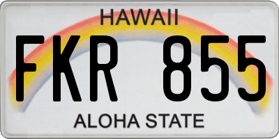 HI license plate FKR855