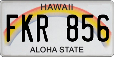 HI license plate FKR856