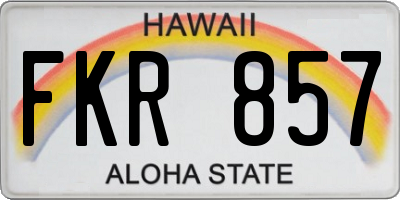 HI license plate FKR857