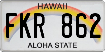 HI license plate FKR862