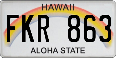 HI license plate FKR863