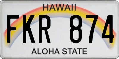 HI license plate FKR874
