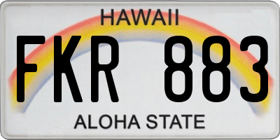 HI license plate FKR883