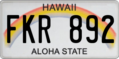 HI license plate FKR892