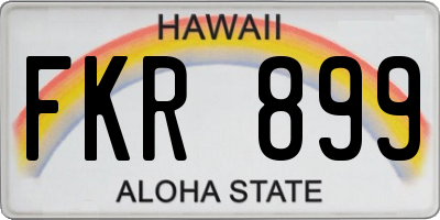 HI license plate FKR899
