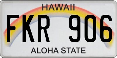 HI license plate FKR906