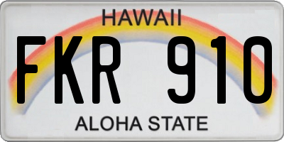 HI license plate FKR910