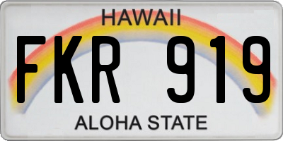 HI license plate FKR919
