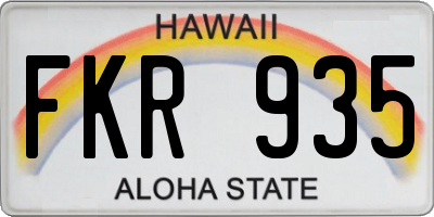 HI license plate FKR935
