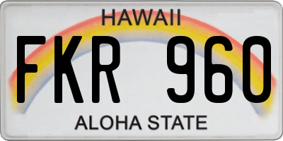 HI license plate FKR960