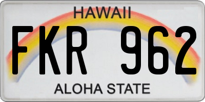 HI license plate FKR962