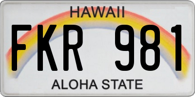 HI license plate FKR981