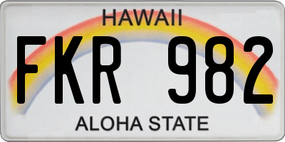 HI license plate FKR982