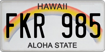 HI license plate FKR985