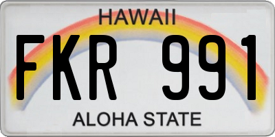 HI license plate FKR991