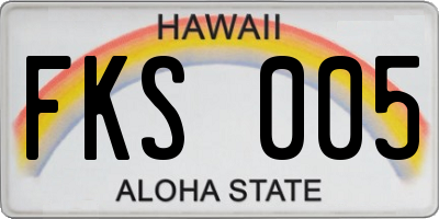 HI license plate FKS005