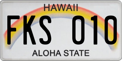 HI license plate FKS010