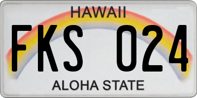 HI license plate FKS024
