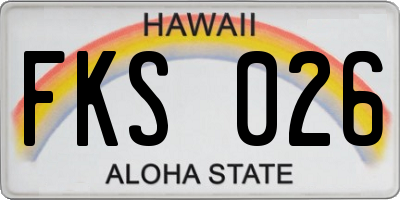 HI license plate FKS026