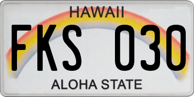 HI license plate FKS030