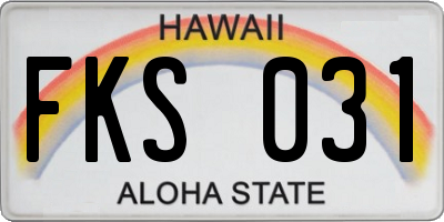 HI license plate FKS031