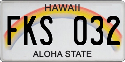 HI license plate FKS032