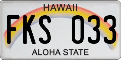 HI license plate FKS033