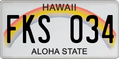 HI license plate FKS034