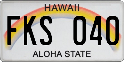 HI license plate FKS040