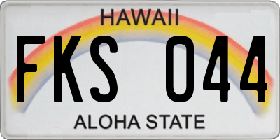 HI license plate FKS044