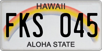 HI license plate FKS045