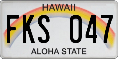 HI license plate FKS047