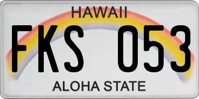 HI license plate FKS053