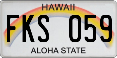 HI license plate FKS059