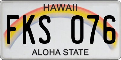 HI license plate FKS076