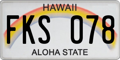 HI license plate FKS078