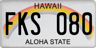 HI license plate FKS080