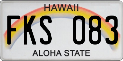 HI license plate FKS083