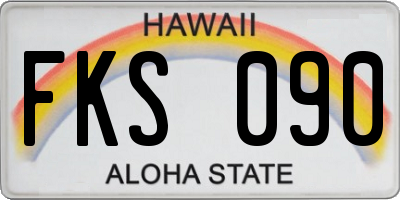 HI license plate FKS090