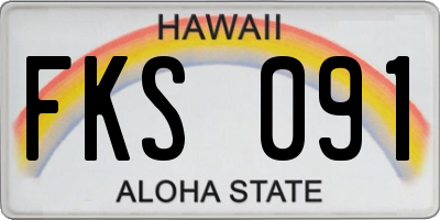HI license plate FKS091