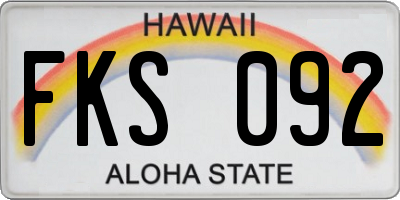 HI license plate FKS092