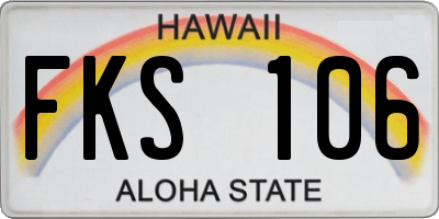 HI license plate FKS106