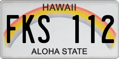 HI license plate FKS112