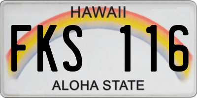 HI license plate FKS116