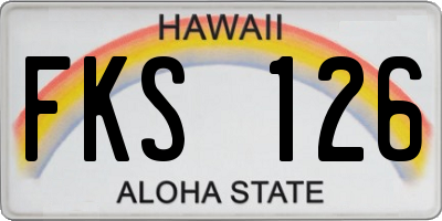 HI license plate FKS126