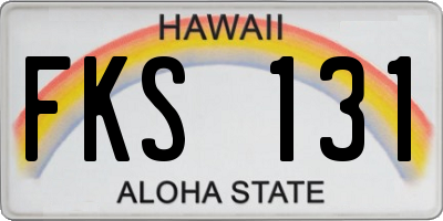 HI license plate FKS131