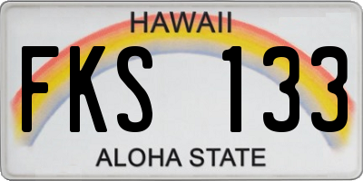 HI license plate FKS133