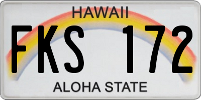 HI license plate FKS172